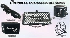 Fit For Royal Enfield Guerrilla 450 Accessories Combo Pack Black 5 Pcs - SPAREZO